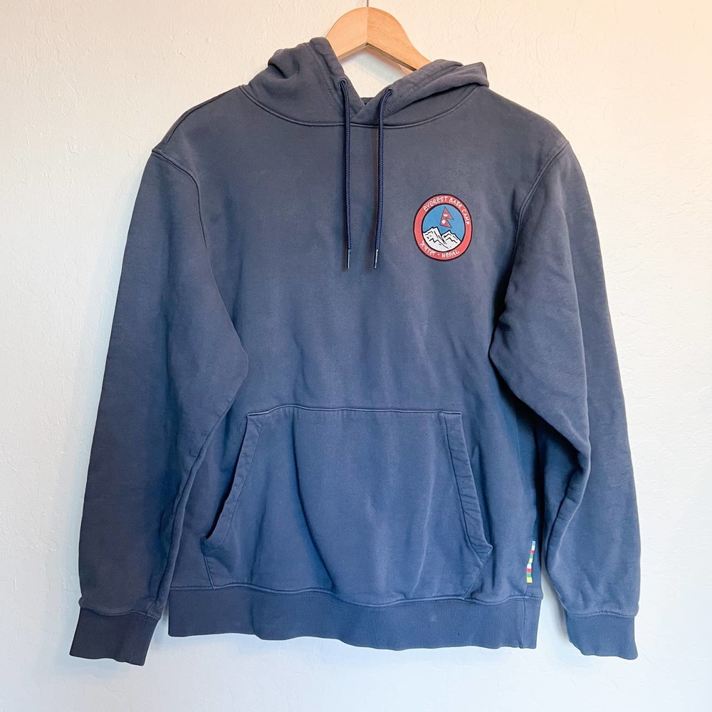 Mountain HARD WEAR Blue Everest Base Camp Nepal Cotton Hoodie Medium